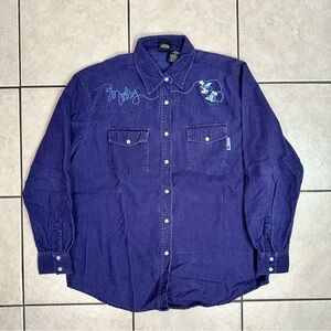 Vintage Disney Mickey Mouse Men’s Small Long Sleeve Corduroy Button Up Shirt